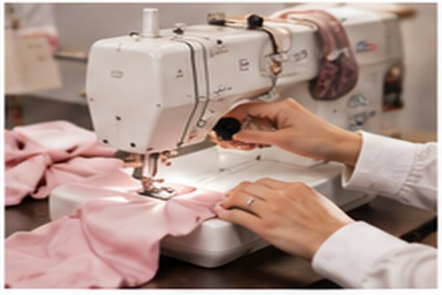 Travail de couture sur machine